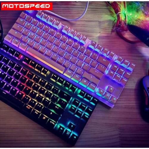 Motospeed CK82 Gaming Mechanical Keybaord 87 Key Gamer Keyboards Red Switch RGB Backlight Anti-Ghosting For Computer Russian