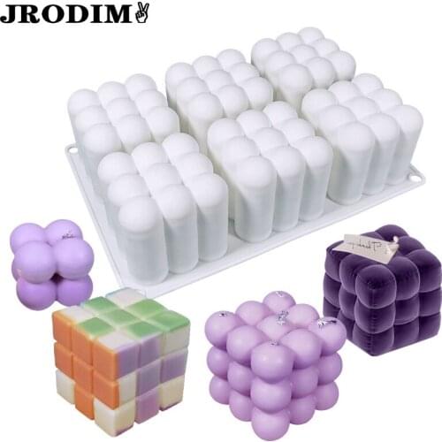 Baking Cake Tools 3D Magic Cube Silicone Cake Molds Candles Mould Handmade DIY Aromatherapy Candles Plaster Soap Maker Molds