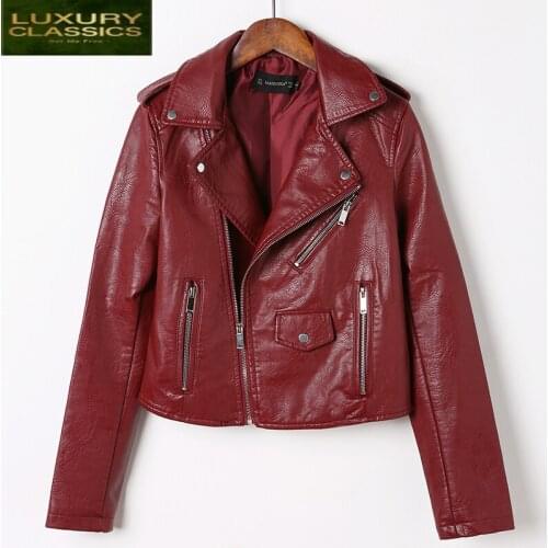 Faux Autumn New Short Soft Leather Jacket Women Fashion Zipper Motorcycle PU Leather Jacket Ladies Basic Street Coat 2021