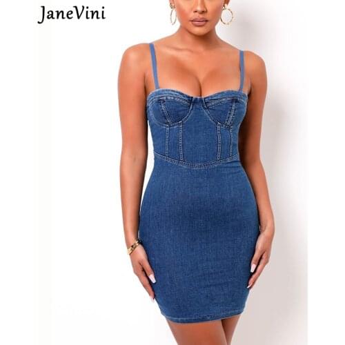 Джинсовые летние платья JaneVini China At AliExpress
