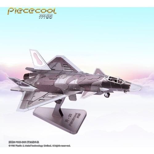 MMZ MODEL Piececool 3d Metal Puzzle P063 J20 JET DIY Assemble Model Building Kits Laser Cut Jigsaw Toys gift for adults
