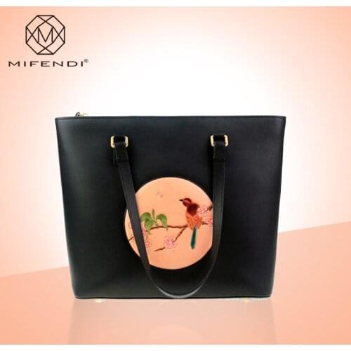 38x30CM Handmade Fashion Creative Models Hand Original Women Shoulder Bag Cow Leather a6977