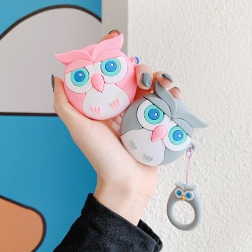 Cartoon Owl Wireless Bluetooth Earphone Case For Apple AirPods Silicone Charging Headphones Cases For Airpods Protective Cover