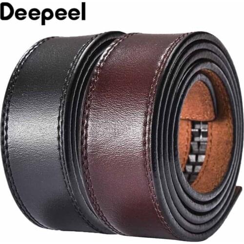 Deepeel 1pc 3.5cm *110-130cm Mens Leather Automatic Buckle Belt Car Line with No Buckle Automatic Belt Business Belt YK668