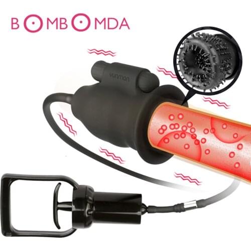 Men Penis pump Vibrator Sex Toy For Adult Blowjob Glans Vibrator Penis Sucking Enlarger Enlargement Sex Toys for Man Masturbator