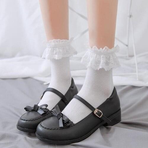 1 Pair Lolita Style Japanese Maiden Lovely Woman Lace Short Socks Summer Sweet Ruffle Cotton Princess Socks High Quality
