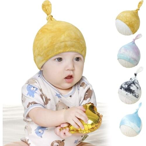 2021 New Baby Hat Infant Tie Dyed Knitting Beanies Child Sleep Hat Toddler Cap Kids Newborn Clothing Accessories Hat