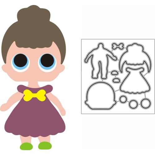 New Tea Party Girl Dress Craft Embossing Mold 2021 Metal Cutting Dies for DIY Decorative Scrapbooking Album Card Making No Stamp