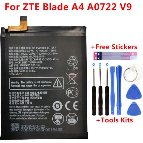 NEW 3.85V 3200mAh Li3931T44P8h806139 For ZTE Blade A4 A0722 V9 Battery+Free tools