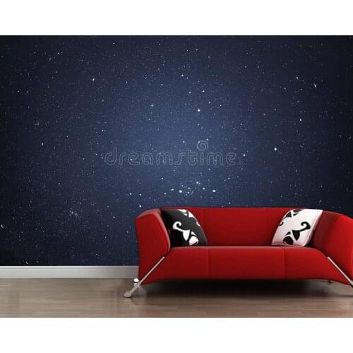 Papel de parede Night sky with stars 3d wallpaper,living room TV wall bedroom wall paper home decor restaurant cafe bar mural