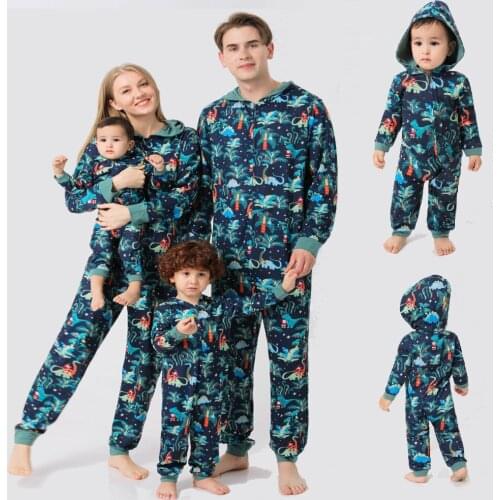 New Year Father Mother Children & Babys Pajamas Dinosaur Mommy and Me Xmas Outfits Christmas Family Matching Clothes