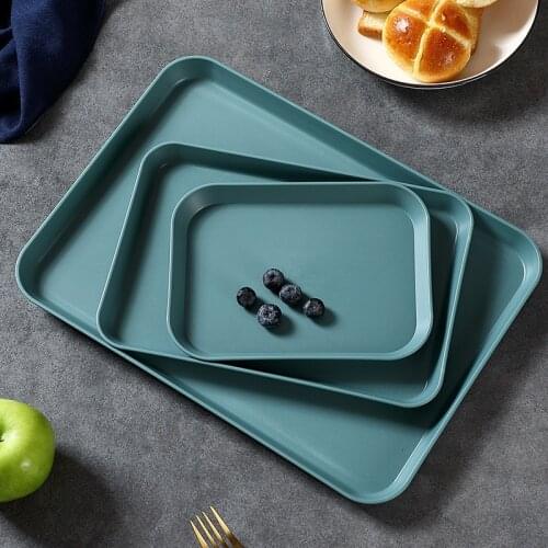 Nordic Plastic Tray Nordic Simple Multi-function Rectangular Storage Tray Home Kitchen Bathroom Supplies Fruit Dessert Tray