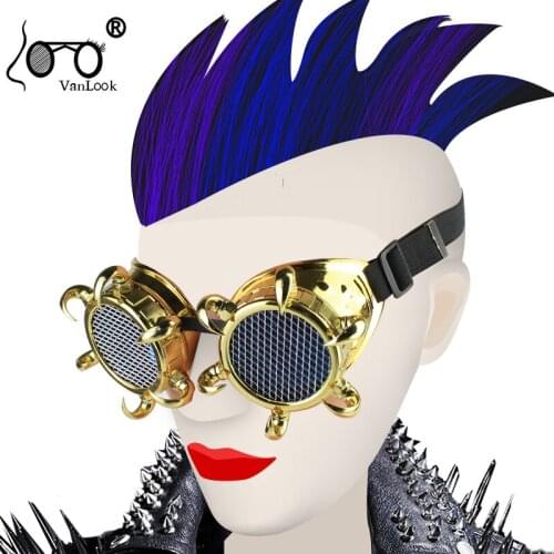Steampunk Festival Reticulated Sun Glasses Unusual Punk Sunglasses Magnifying Lens Men Women Retro Party Goggle Stage Property