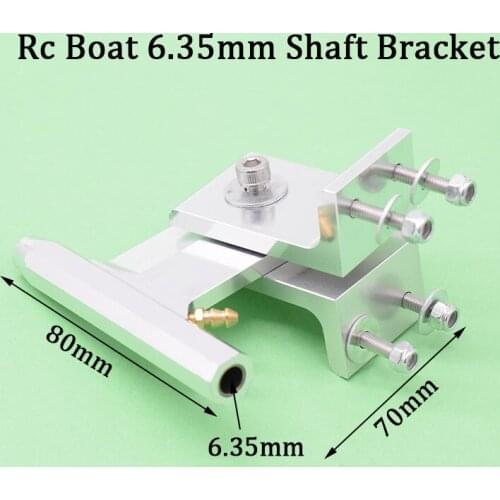 RC Boat 6.35mm Shaft Bracket Aluminum Type T Strut Length 80mm (T80) For 1/4" 6.35mm Flexible Shaft Methanol gasoline Boat