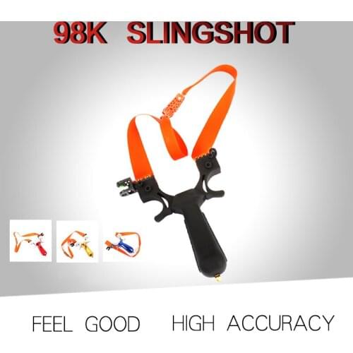 New fast-pressing 98K slingshot flat leather strap-free adjustment level leveling ABS resin outdoor slingshot