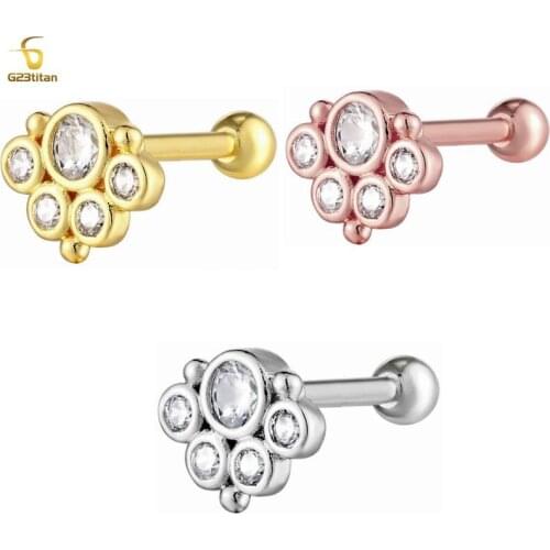 16G Cartilage Earrings Studs for Women Forwards Helix Earring Rook Daith Conch Tragus Earrings Stainless Steel Piercing Jewellry