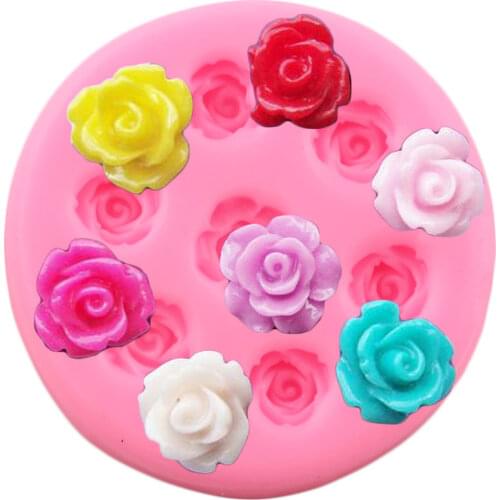 Rose Flowers Silicone Mold Wedding Cupcake Topper Fondant Molds Cake Decorating Tools Candy Chocolate Gumpaste Clay Resin Moulds