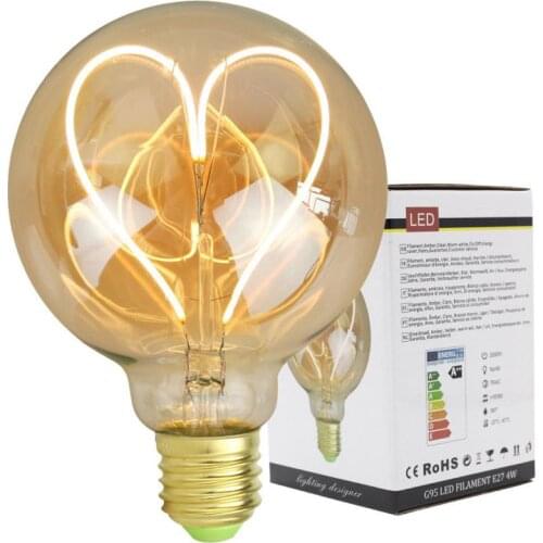 Led Retro Edison Bulb E27 220V 4W Ampoule Vintage Edison Bulb G95 Incandescent Lamp Filament Light Bulb Home Decortion