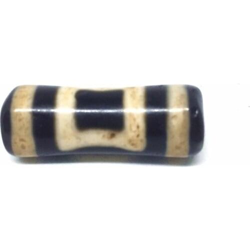 Rare Pattern Earth and Sky 12mm*33mm Black and White Amulet Tibetan Dzi Beads for Bracelet DIY Jewelry Making Great Gifts