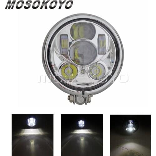 5.75" Motorcycle LED Headlight Universal Motorbike Head Light Round Front Headlamp Custom For Harley Sportster Cafe Racer Bobber