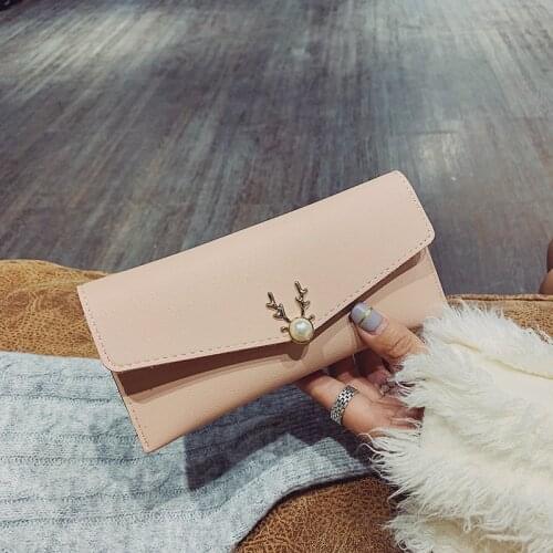 HUANILAI Antlers Wallet Phone Bag Purses Long Wallet For Women Girl Money Coin Pocket Card Holder Female Wallets CY007