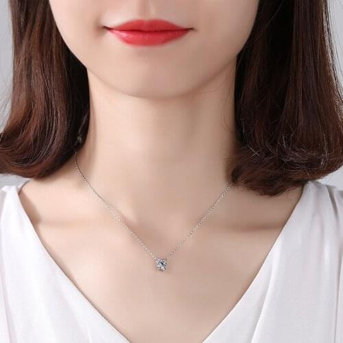 TONGZHE 2018 New Necklace Women 925 Sterling Silver Fine Jewelry CZ Round Decorative Collar Necklaces for Women Products