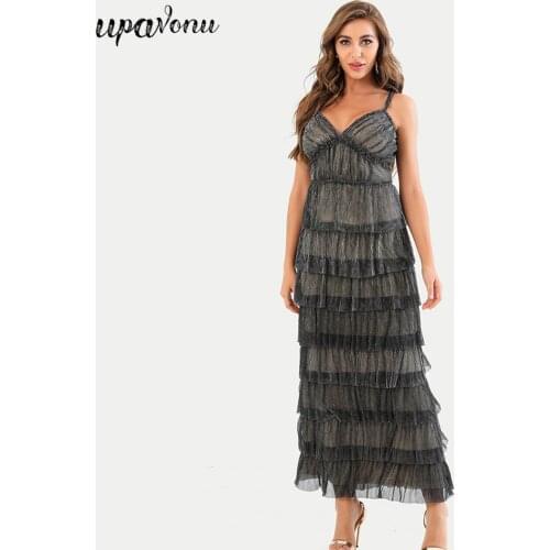 Free Shipping 2021 New Women Black Ball Gown Long Dress Sexy Spaghetti Strap V-neck Bodycon Halter A-line Dress Club Party Dress