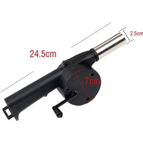 1PC Outdoor Stainless Steel Hand Crank Manual BBQ Cooking Air Fan Blower Picnic Camping Hand Tool