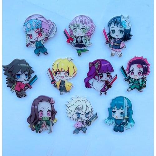 10 New Cartoon Characters Swordsman Acrylic Kawaii Flat DIY Crafts Scrapbook Hair Bow Center Embellishment Accessories A17