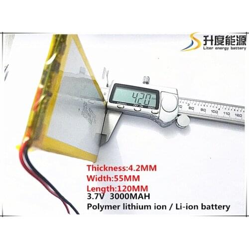 10pcs/lot 4255120 3.7V 3000mah Lithium polymer Battery with Protection Board For PDA Tablet PCs Digital Products