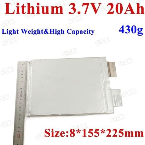 16pcs High capacity Li-polymer battery 3.7v 20Ah 3C rate 70A discharge diy for 60V power tool battery pack electric motocycle