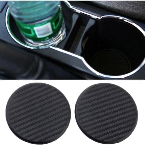 2Pcs Auto Car Vehicle Water Cup Bottle Holder Pad Non-Slip Silicone Round Mat