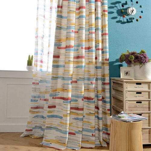 2021 New Art Space Curtain Modern European Style Curtain Polyester Cotton Printed Window Screening Curtain