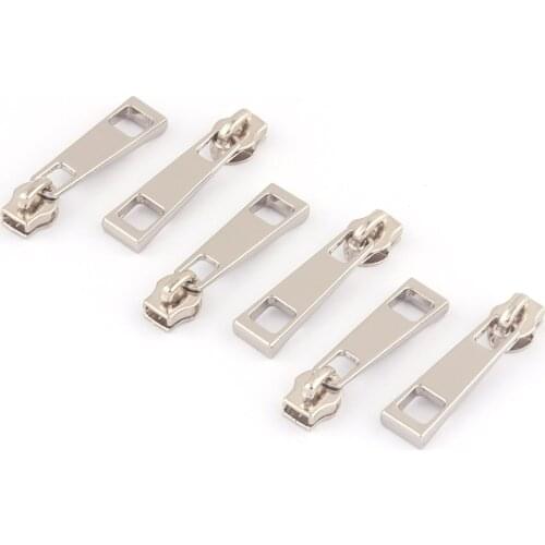 3# Silver Metal Zipper Head With Rectangular Separating Pulls For Sewing Purse Handbag Hardware Supplies Jacket Apparel