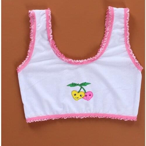 3pcs/lot teens bra Childrens vest Girl underwear bras Cotton/Spandex Sport Teens Teenage Puberty Kids 7-14 Years girls Training