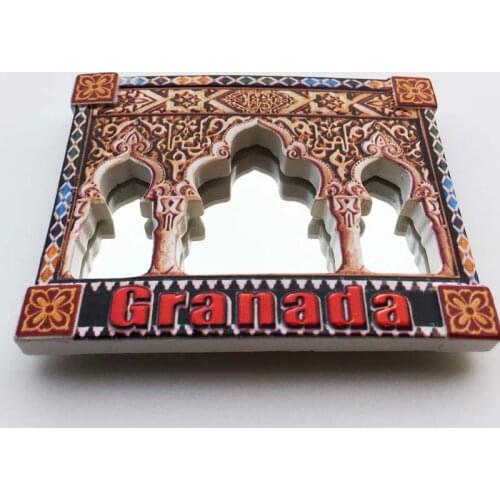 Granada Alhambra, Spain, tourist souvenir frame, magnetic refrigerator