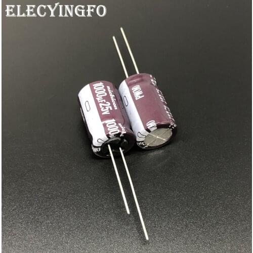 10pcs/100pcs 1000uF 25V NICHICON PW Series 12.5x20mm Low Impedance Long Life 25V1000uF Aluminum Electrolytic capacitor