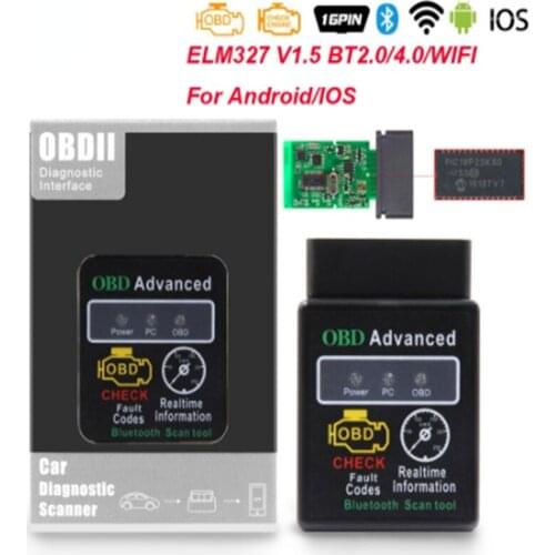 ELM 327 V1.5 OBD2 WIFI BT Scanner OBD OBD2 wifi Car Auto Diagnostic Tool PIC18F25K80 Elm327 V1.5 odb2 Scaner for Android iOS