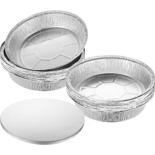 BESTONZON 20pcs Disposable BBQ Pans with Lid Aluminum Foil Barbecue Tray for Home Grease Catch Pans Replacement Liner Trays