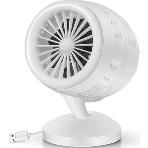 Double-blade Turbine Table Tiny Round Fan Quiet Operation Adjustable Tilt 5-20