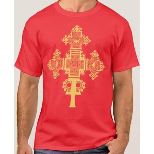 Ethiopian Cross Fashion Design T-Shirt Summer Cotton Short Sleeve O-Neck Mens Casual T Shirt New S-3XL