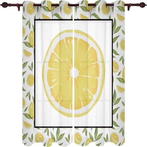 Lemon Tile Fruit Valance Window Curtains For Living Room Bedroom Kitchen Home Korean Room Decor Youth Room Window Curtains