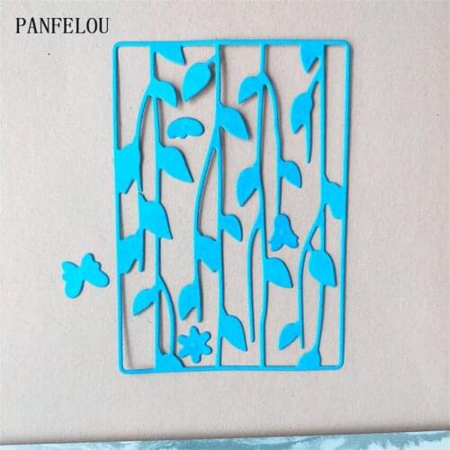 PANFELOU Metal craft Leaves a fence paper die cutting dies for Scrapbooking/DIY Easter wedding Halloween cards