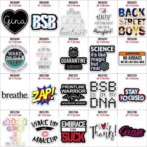 Fashion English Letter Pattern Acryilc Planar Resin Flake Back DIY Crafts Supplies Phone Shell Decor R0568 R0569 R0570