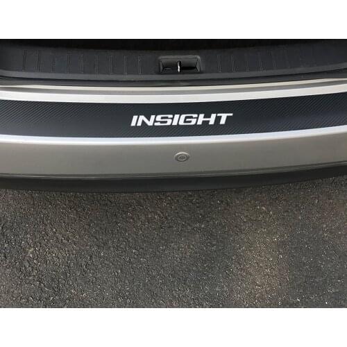 Carbon Fiber Car Rear Bumper Protector Anti-Scratch Trim Stickers For Honda Insight Auto Trunk Guard Plate Decor Car Accessories