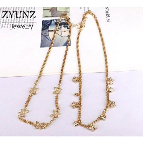 3PCS, Animal Butterfly Gold Color Women Choker Necklaces Femme Chain Jewelry