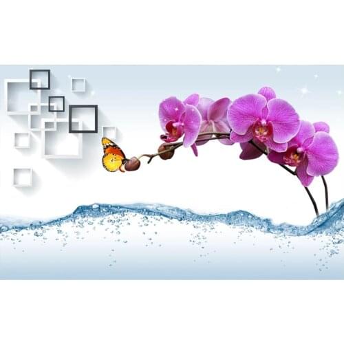 Custom photo wallpaper for walls 3 d flower for living room Butterfly flower mural 3D TV background wall papers