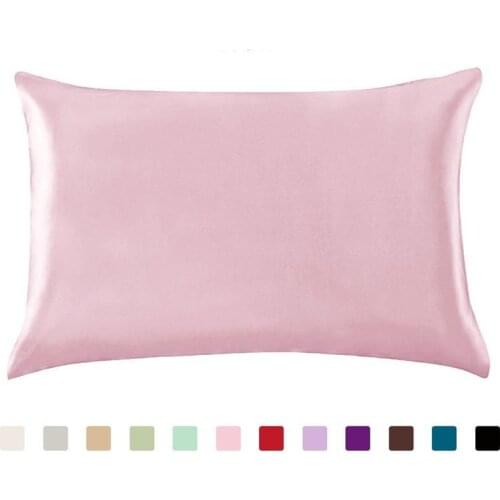 Queen Standard Satin Silk Soft Mulberry Plain Pillowcase Cover Chair Seat Square Pillow Cover Home