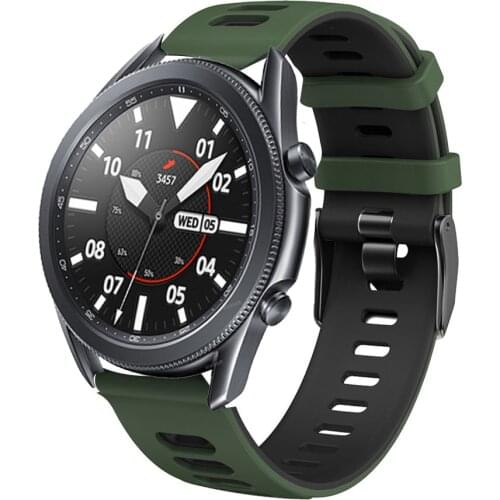 For Samsung galaxy watch 3 45mm Strap Double Color watchbands Sport Bracelet 22mm Watch band For galaxy watch 46mm