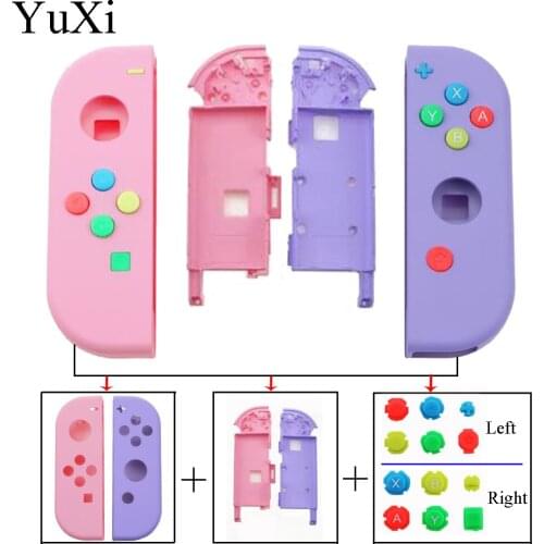 YuXi for Nintend Switch NS Joy Con Replacement Housing Shell Cover for NX JoyCons Controller shell Case Pink purple Light blue